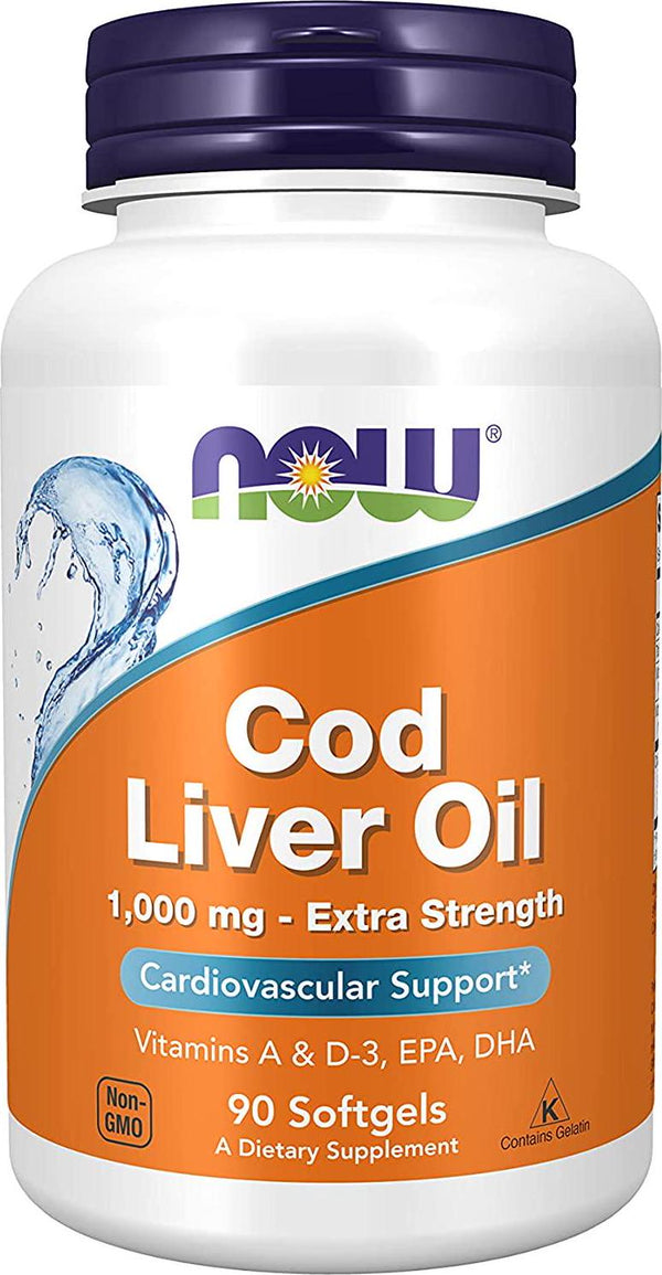 Now Foods Cod Liver Oil Soft Gels, 1000 mg, 90 Count
