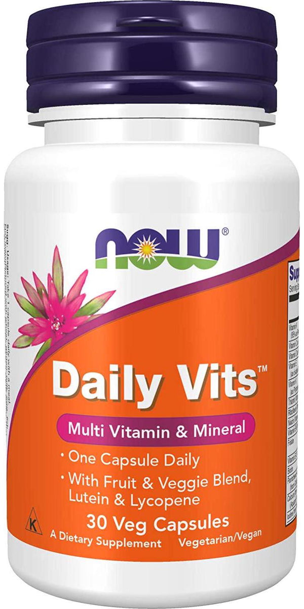 Now Foods, NOW Supplements, Daily Vitswith Fruit and Veggie Blend, Lutein and Lycopene, 30 Veg Capsules