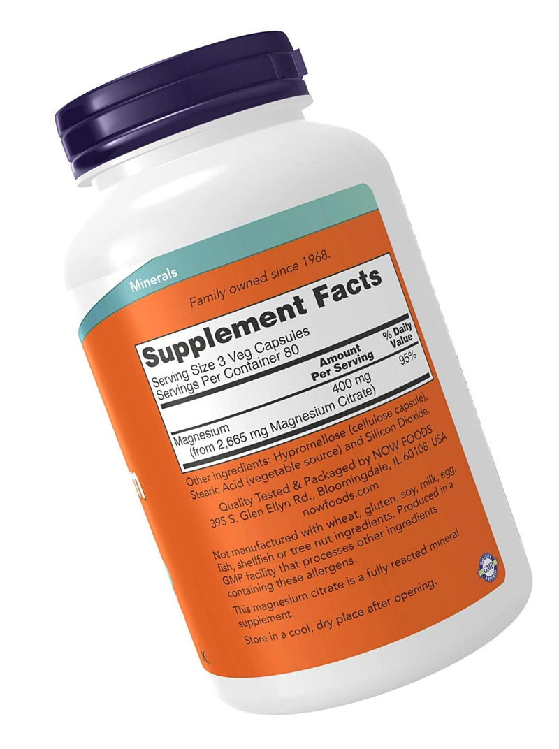 Now Foods, NOW Supplements, Magnesium Citrate, 240 Veg Capsules