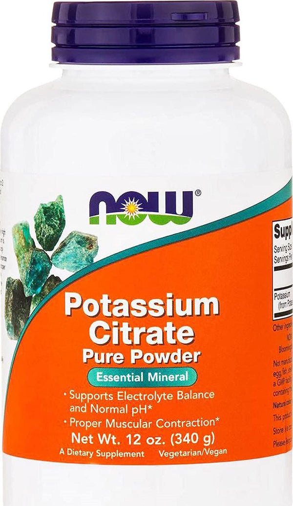 Now Foods, Potassium Citrate Pure Powder, 12 oz (340 g) - 3PC