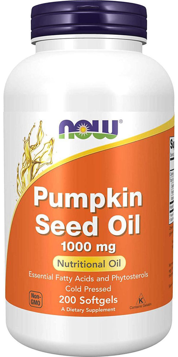 Now Foods Pumpkin Seed Oil 1000 Mg With Essential Fatty Acids and Phytosterols, Cold Pressed, Softgels, 200 Count (30733739018435)