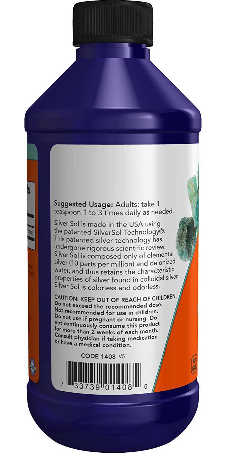Now Foods Silver Sol 10 PPM Liquid, 8 Ounce
