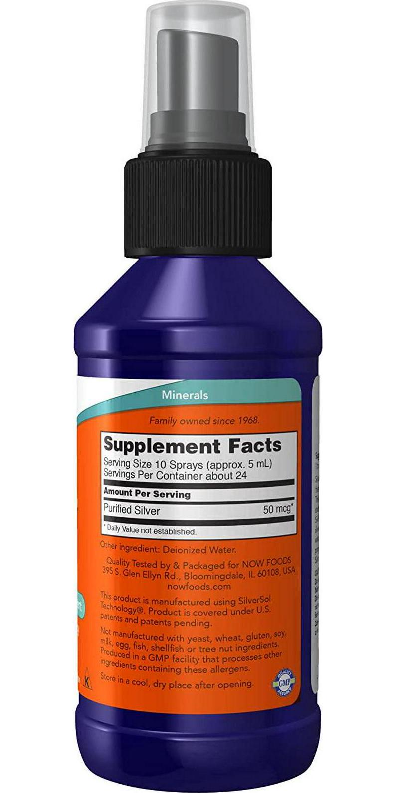 Now Foods Silver Sol 10 PPM Liquid, 4 Ounce