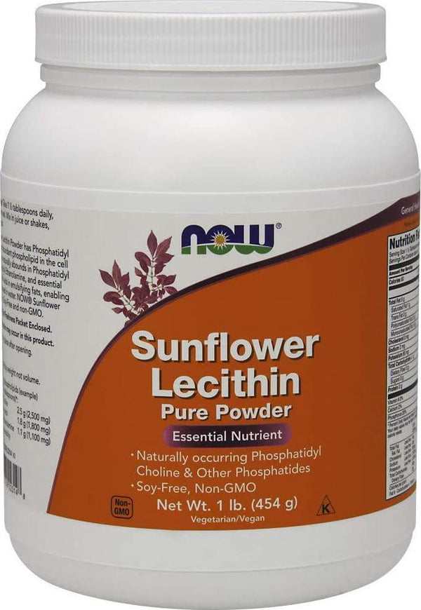 Now Foods Sunflower Lecithin Powder, 1 Pound
