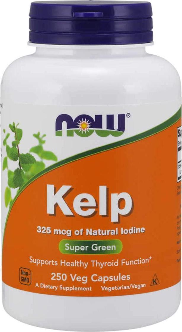 Now Supplements Kelp Caps 325 Mcg 250 Vegetarian Capsules