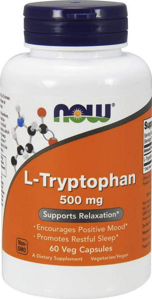 Now Supplements, L-Tryptophan 500 mg, 60 Veg Capsules