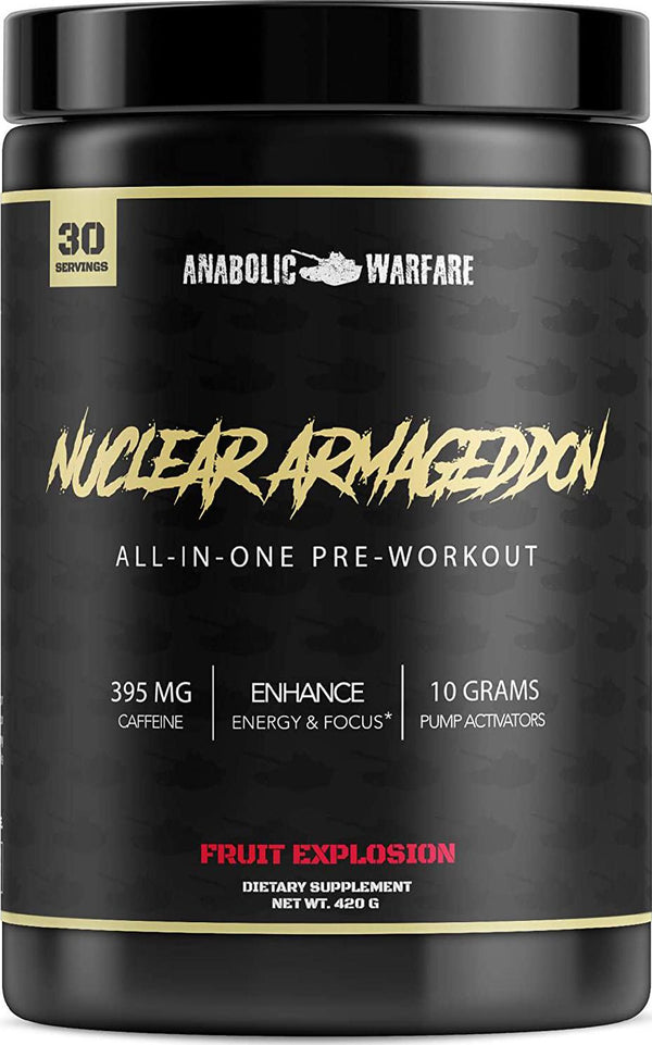 Nuclear Armageddon Pre Workout Powder by Anabolic Warfare Pre-Workout for Men and Women with L-Citrulline, Beta Alanine Powder and Caffeine (Fruit Explosion - 30 Servings)