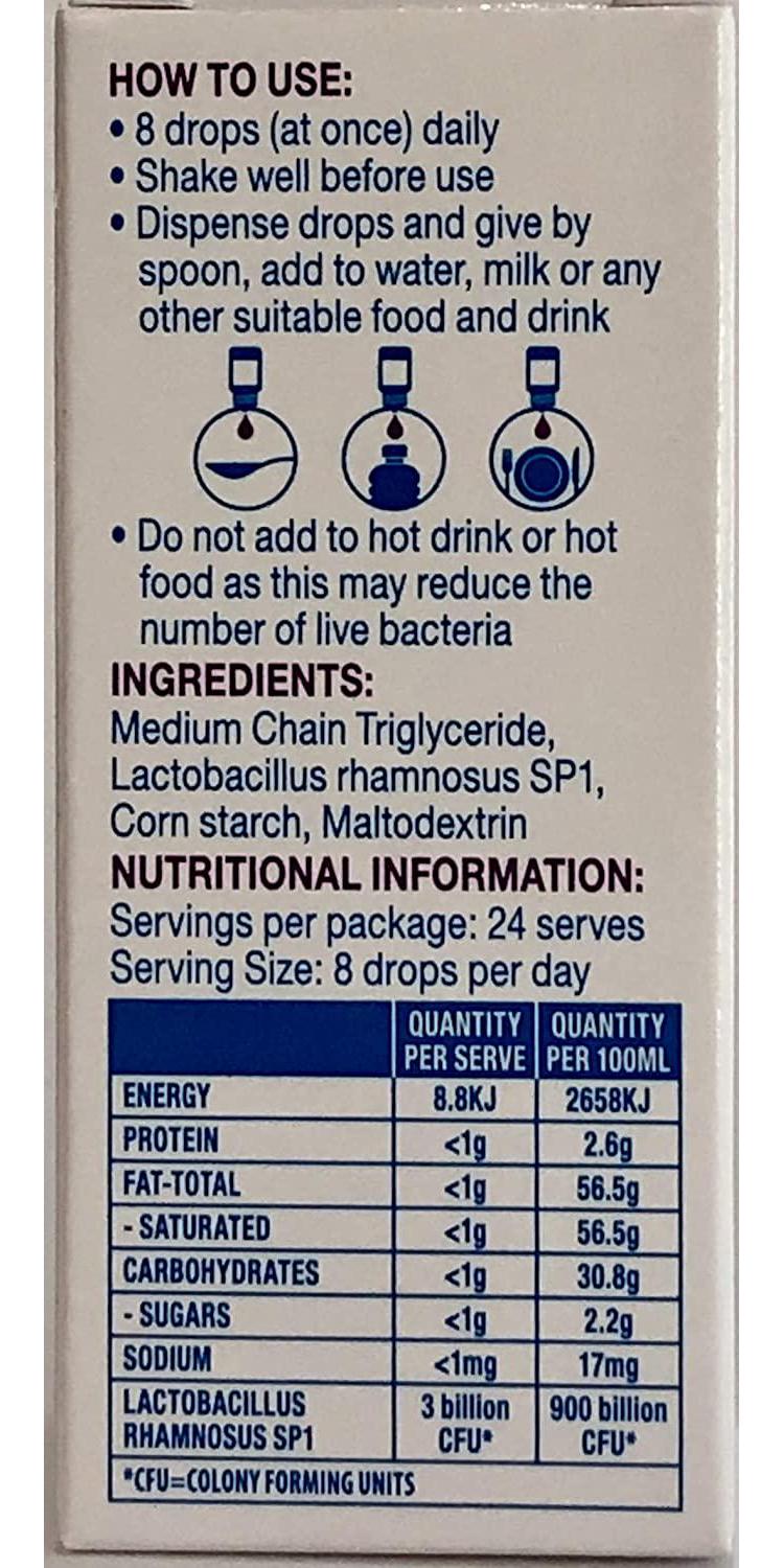 NutraCare ProBioPlus+ Adult Liquid Probiotic Drops Lactobacillus Rhamnosus SP1 Bottle, 8 milliliters