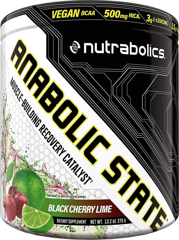 Nutrabolics Anabolic State (HICA/BCAA Muscle Building and Recovery Catalyst) Black Cherry Lime, 375 g