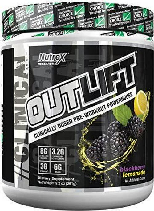 Nutrex Research 10 Serving Outlift Powder, BlackBerry Lemonade, 9.2 Ounce