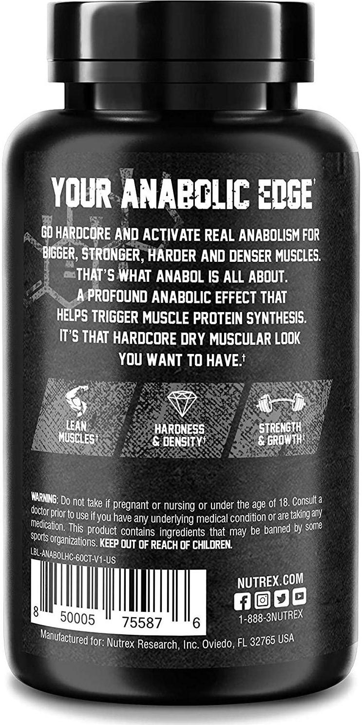 Nutrex Research Anabol Hardcore Anabolic Activator, Muscle Builder and Hardening Agent, 60 Pills