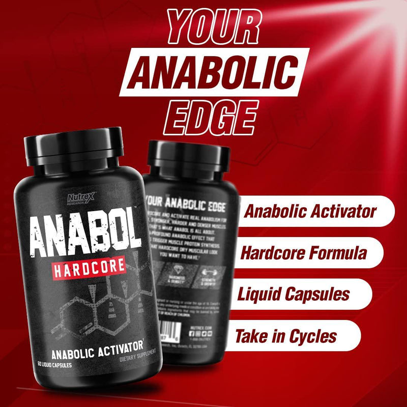 Nutrex Research Anabol Hardcore Anabolic Activator, Muscle Builder and Hardening Agent, 60 Count