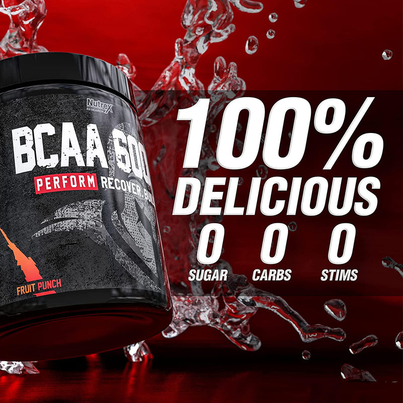 Nutrex Research BCAA Powder 6000 | 6 Grams of BCAAs Amino Acids | Proven BCAA 2:1:1 Ratio of L-Leucine, L-Isoleucine, L-Valine for Muscle Recovery, Growth, Performance | Fruit Punch 30 Servings