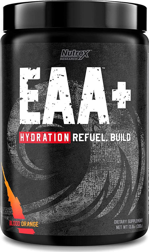 Nutrex Research EAA Hydration | EAAs + BCAAs Powder | Muscle Recovery, Strength, Muscle Building, Endurance | 8G Essential Amino Acids + Electrolytes | Blood Orange Flavor 30 Serving