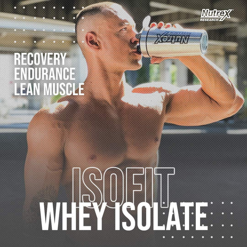 Nutrex Research IsoFit | Whey Protein Powder Instantized 100% Whey Protein Isolate | Muscle Recovery, Lactose-Free, Gluten-Free | Peanut Butter Toffee 2lbs 30 Servings