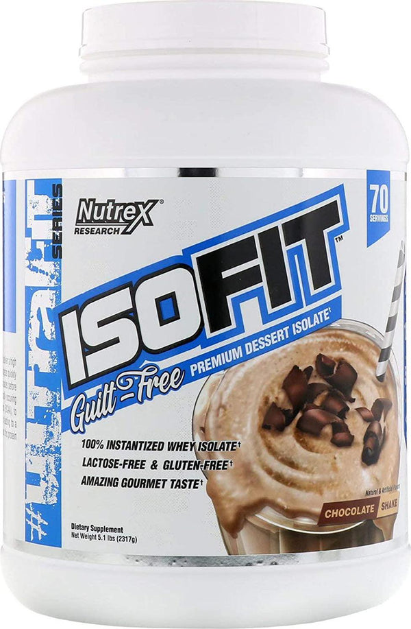 Nutrex Research IsoFit Whey Protein Isolate Powder, Chocolate Shake 2.31 kilograms