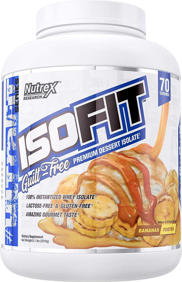 Nutrex Research IsoFit Whey Protein Isolate Powder, Banana Foster 2.31 kilograms