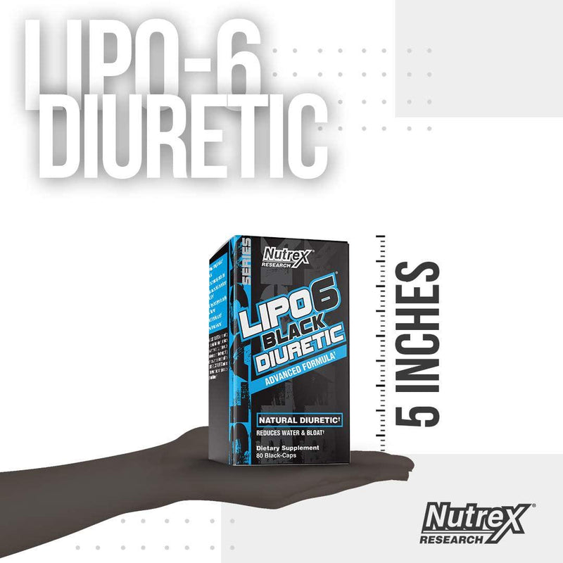 Nutrex Research Lipo-6 Diuretic | Advanced Natural Diuretic Pills for Rapid Water Loss and Bloating Relief While Supporting Weight Loss and Enhancing Definition | 80 Count