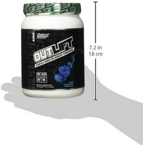 Nutrex Research Outlift | Clinically Dosed Pre-Workout Powerhouse, Citrulline, BCAA, Creatine, Beta-Alanine, Taurine, 0 Banned Substances | Blue Raspberry | 20 Servings