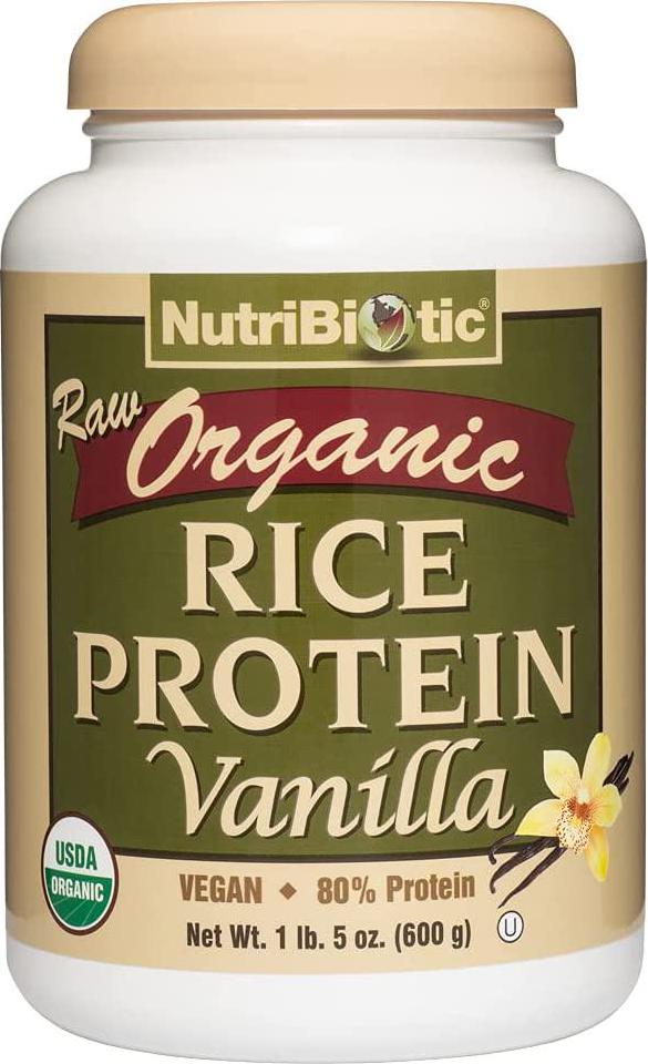 NutriBiotic Certified Organic Rice Protein Vanilla, 1 Lb. 5 Oz | Low Carbohydrate Vegan Protein Powder | Raw, Certified Kosher and Keto Friendly | Made without Chemicals, GMOs and Gluten | Easy to Digest