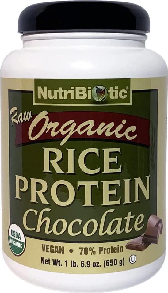 NutriBiotic Certified Organic Rice Protein Chocolate, 22.9 Oz | Low Carbohydrate Vegan Protein Powder | Raw, Certified Kosher and Keto Friendly | Made without Chemicals, GMOs and Gluten | Easy to Digest