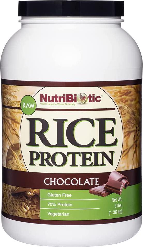 NutriBiotic Chocolate Rice Protein, 3 Lb (1.36kg) | Low Carb, Vegetarian and Keto-Friendly Raw Protein Powder | Grown and Processed without Chemicals, GMOs or Gluten | Easy to Digest and Nutrient-Rich