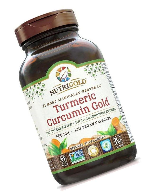 NutriGold Turmeric Curcumin Gold (Features C3 Complex w/BioPerine), 500 mg, 120 Vegan Capsules
