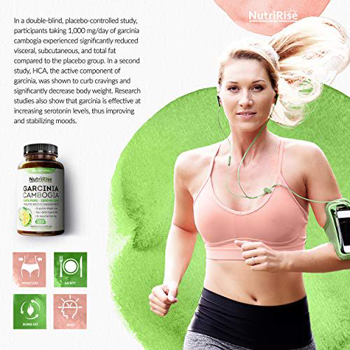 NutriRise Garcinia Cambogia 120 Capsules - Highest Potency 3000 mg Per Day: Weight Management Keto Fast Appetite Control Carb Blocker Energy Metabolism Support Gluten-Free Vegan-Friendly