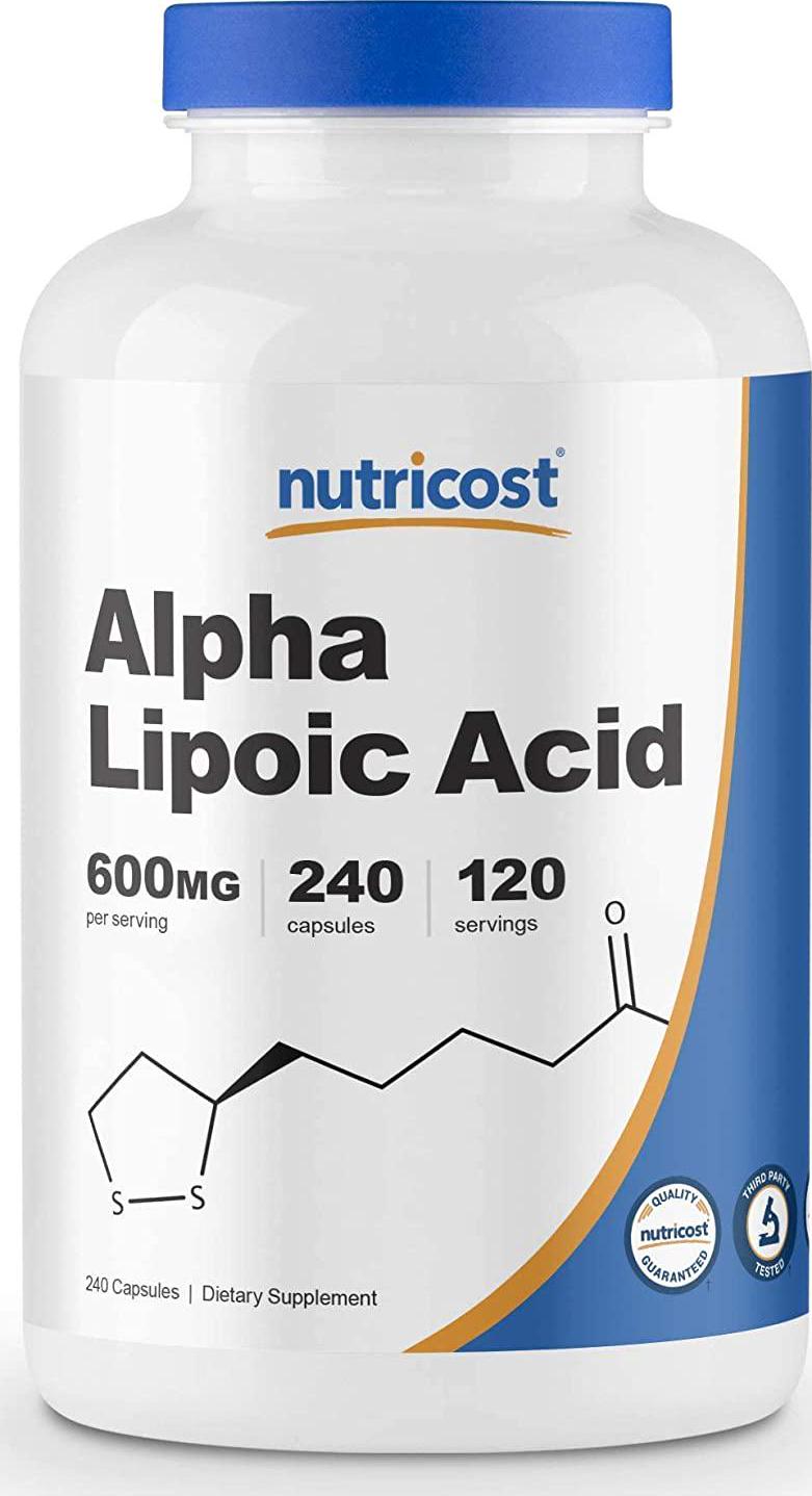 Nutricost Alpha Lipoic Acid 600mg, 240 Caps and Acetyl L-Carnitine 500mg, 180 Caps