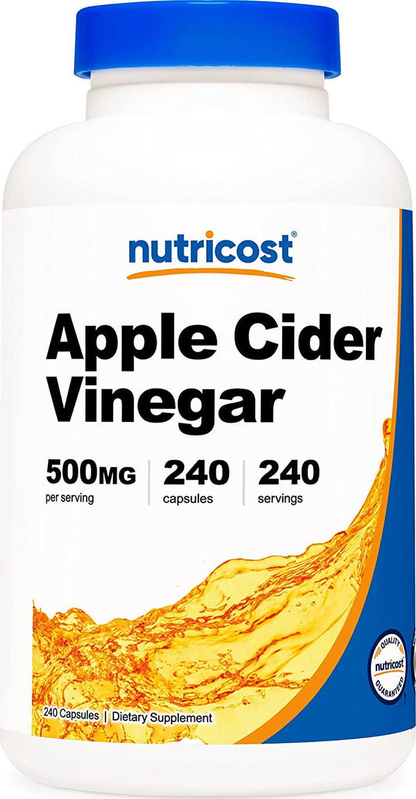 Nutricost Apple Cider Vinegar Capsules 500mg, 240 Vegetarian Capsules - Natural, Vegetarian, GMP, Non-GMO and Gluten Free