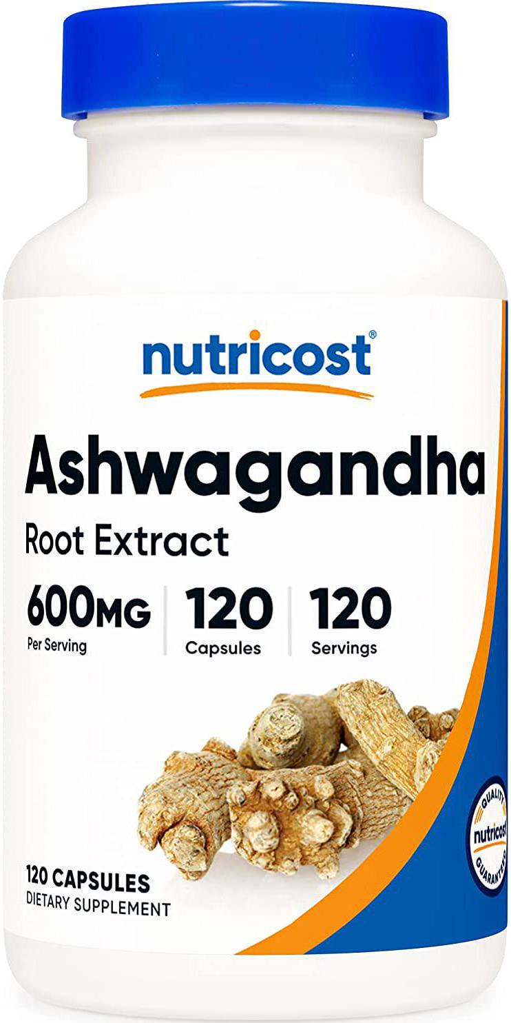 Nutricost Ashwagandha Herbal Supplement 600mg, 120 Capsules - Vegetarian, Non-GMO, Gluten Free, Ashwagandha Root