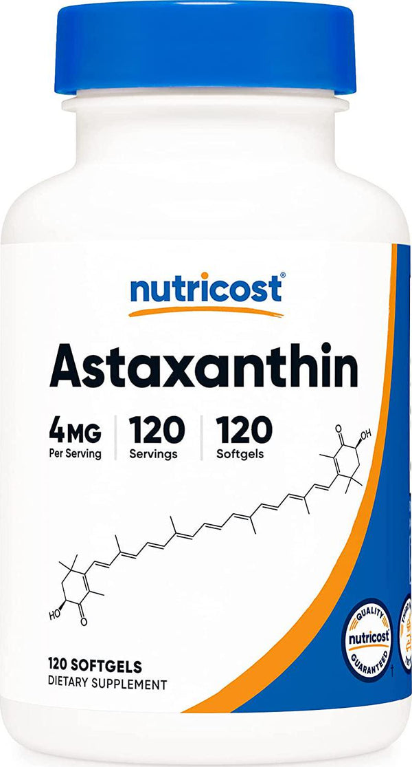 Nutricost Astaxanthin 4mg, 120 Softgels - Gluten Free and Non-GMO