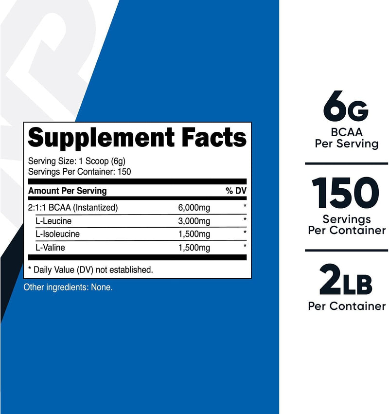 Nutricost BCAA Powder 2:1:1-150 Servings (Unflavored)