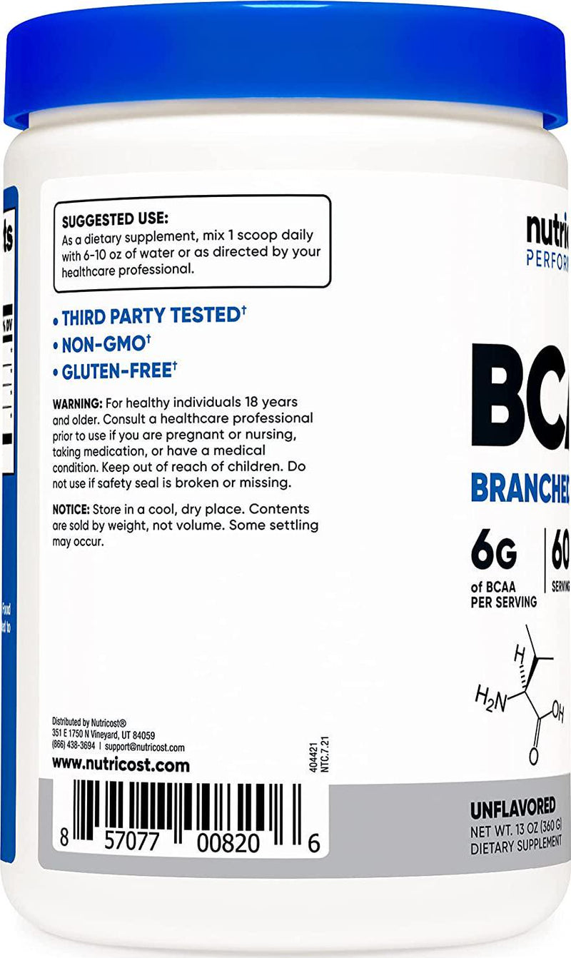 Nutricost BCAA Powder 2:1:1 60 Servings - Branched Chain Amino Acids