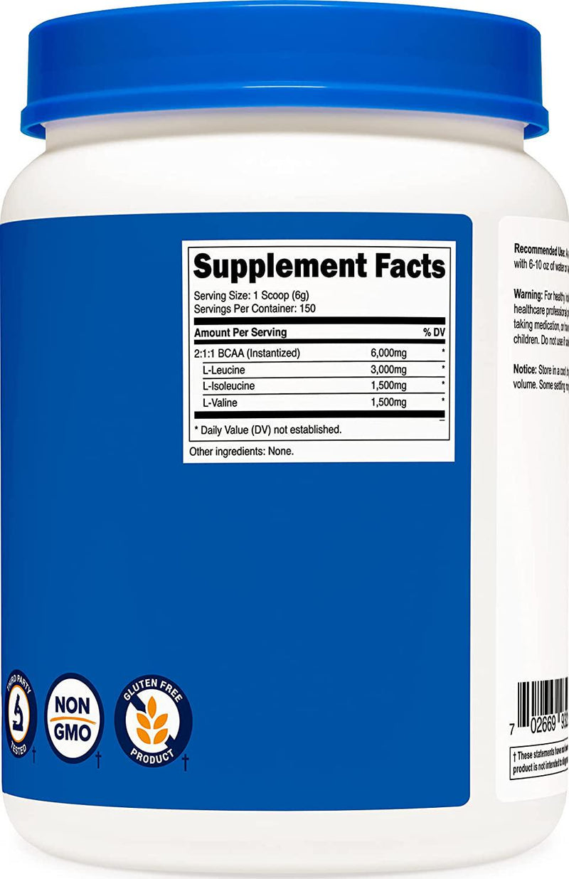 Nutricost BCAA Powder 2:1:1-150 Servings (Unflavored)