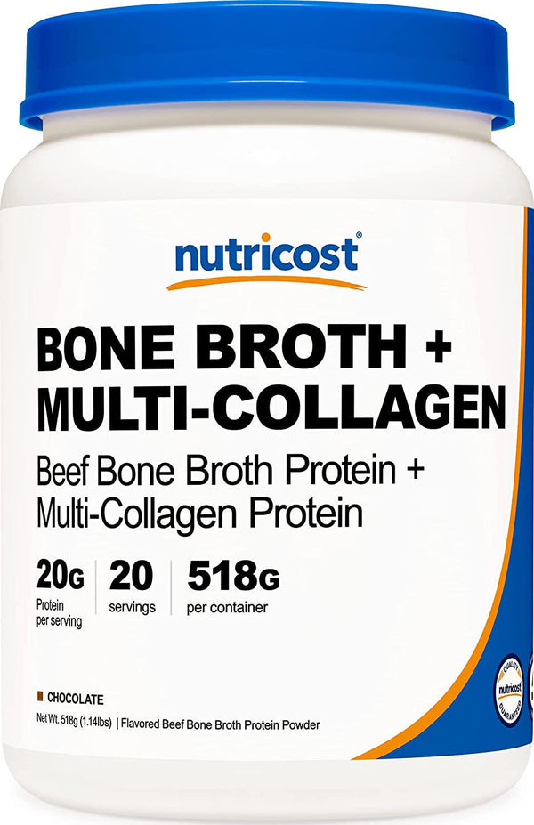 Nutricost Beef Bone Protein Powder + Multi Collagen (20 Servings) - Chocolate