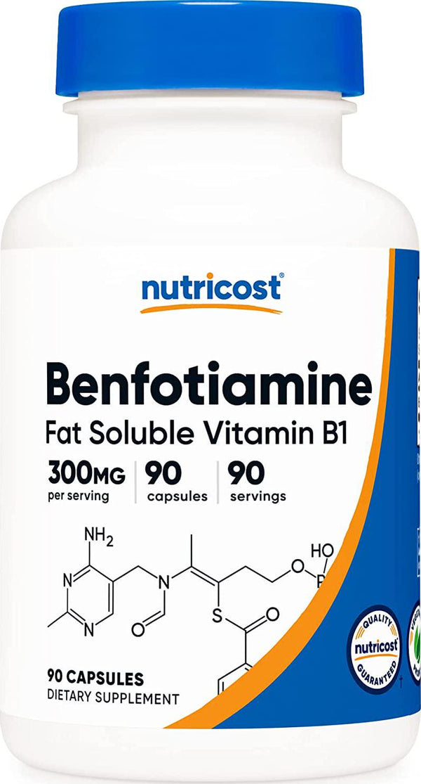 Nutricost Benfotiamine 300mg, 90 Capsules - Gluten Free, Non-GMO, and Vegetarian Friendly