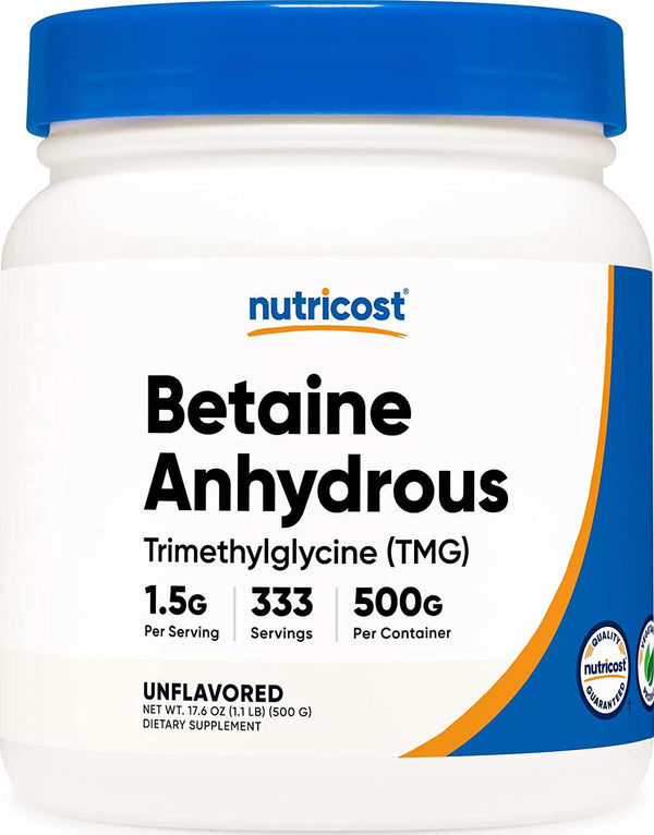 Nutricost Betaine Anhydrous Trimethylglycine Powder 500 Grams