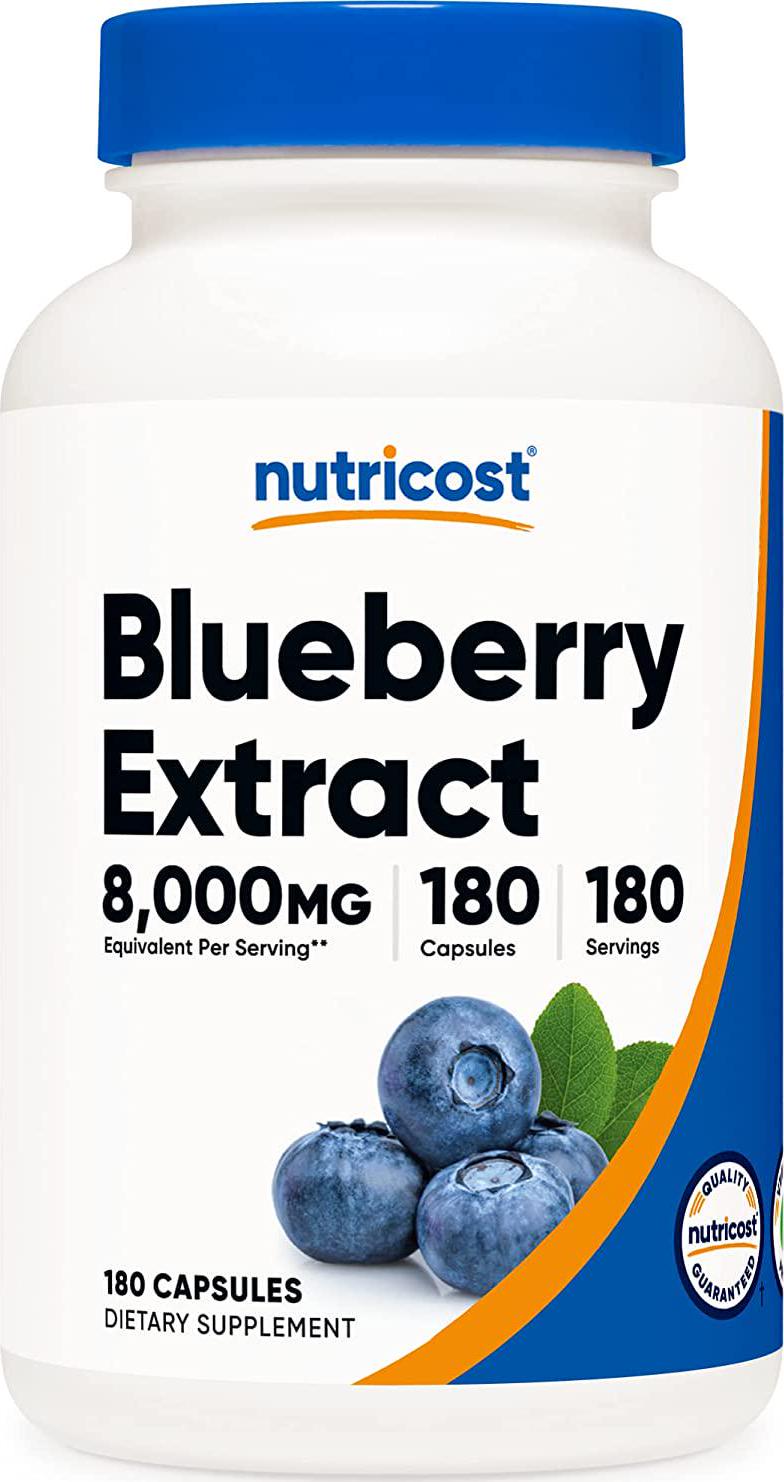 Nutricost Blueberry Extract 6000mg Strength, 180 Capsules - Vegetarian, from 160mg 50:1 Extract, Gluten Free and Non-GMO