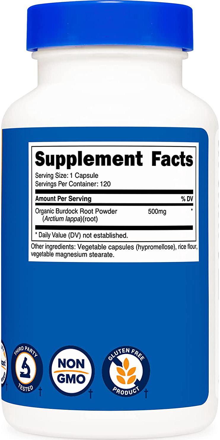 Nutricost Burdock Root 500mg, 120 Capsules - Gluten Free, Non-GMO, Vegetarian Friendly