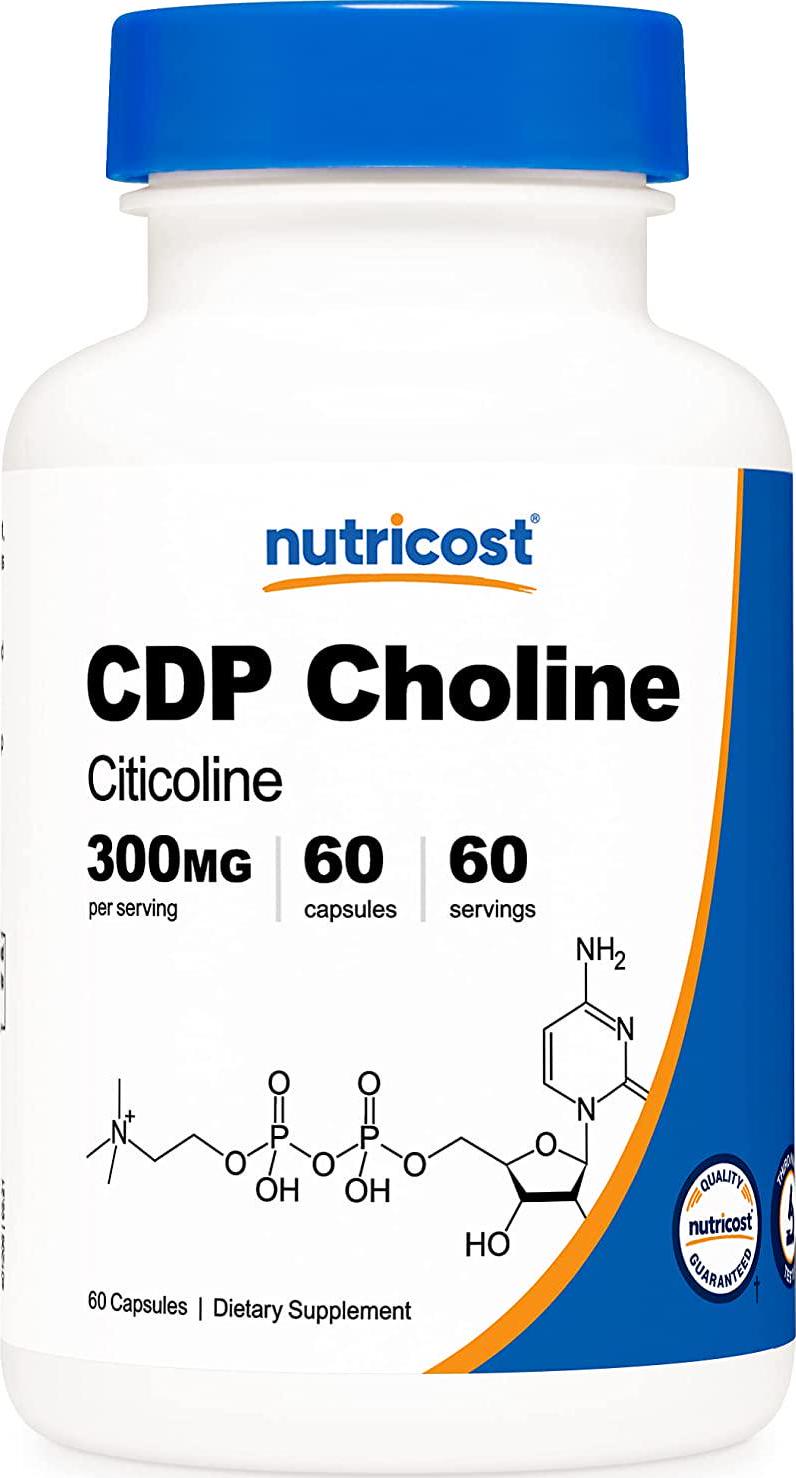 Nutricost CDP Choline (Citicoline) 300mg, 60 Veggie Capsules - Non-GMO, Vegan Friendly, Gluten Free ...