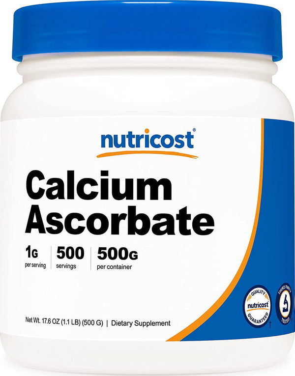 Nutricost Calcium Ascorbate Powder, 500G - Non-Gmo, Made In The Usa, 500 Servings