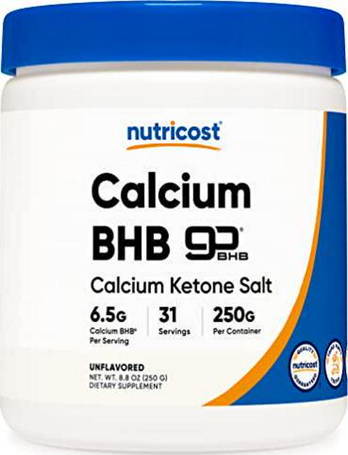 Nutricost Calcium BHB Salts, Exogenous Ketone Supplement, 6.5g Beta-Hydroxybutyrate Per Serving, 250 Grams (30 Serv)