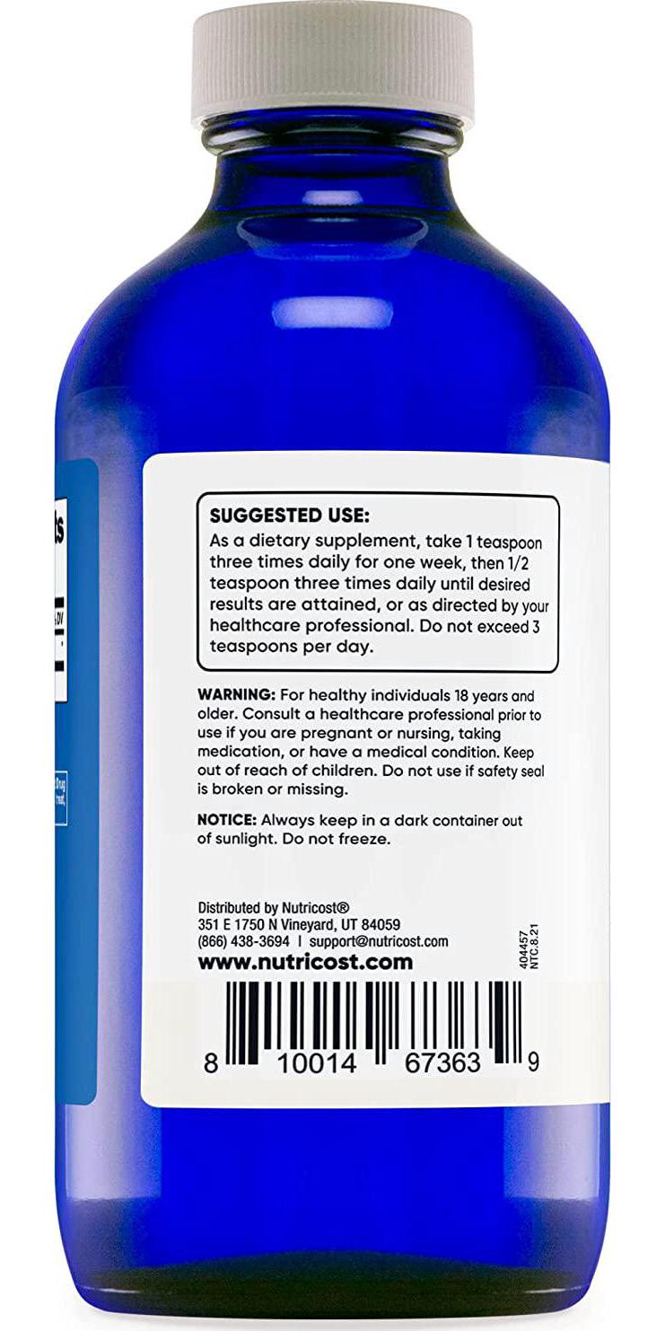 Nutricost Colloidal Silver 8oz 30PPM - Cobalt Blue Glass Bottles, Bio-Active Colloidal Silver