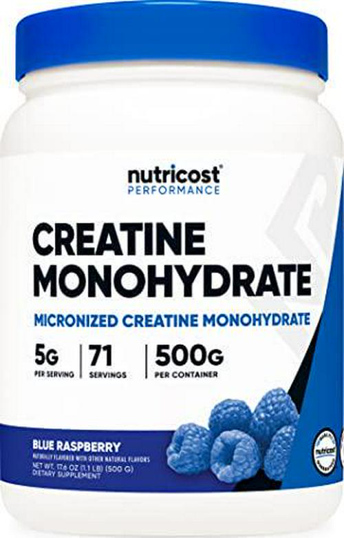 Nutricost Creatine Monohydrate (500 Grams) (Blue Raspberry)