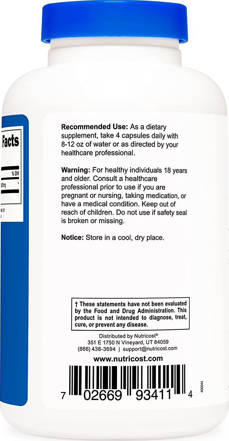 Nutricost D-Aspartic Acid (DAA) Capsules 3000mg Per Serving (180 Capsules) - Non-GMO