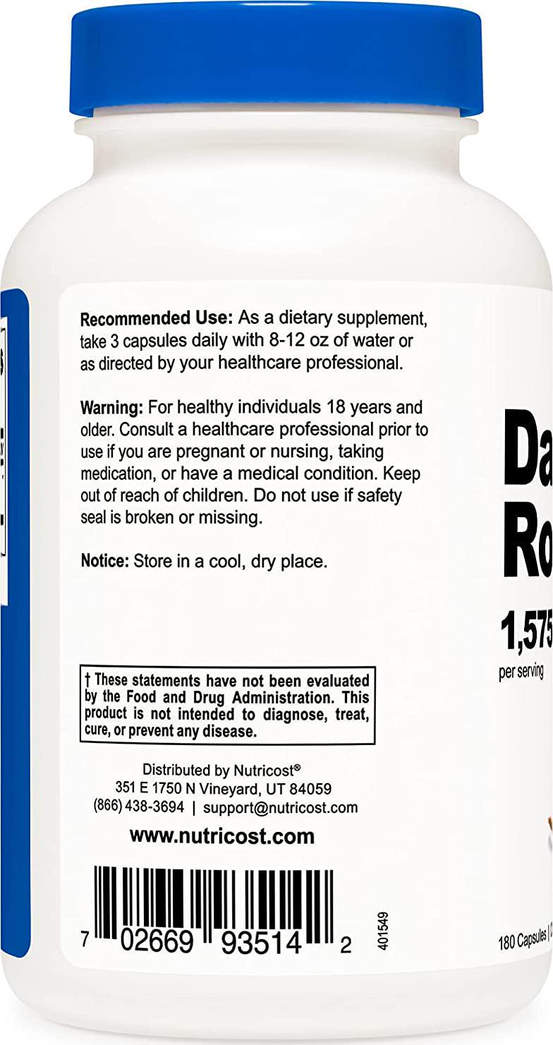 Nutricost Dandelion Root Extract Capsules 525mg (180 Capsules) - 1575mg Per Serving, Non-GMO, Gluten Free