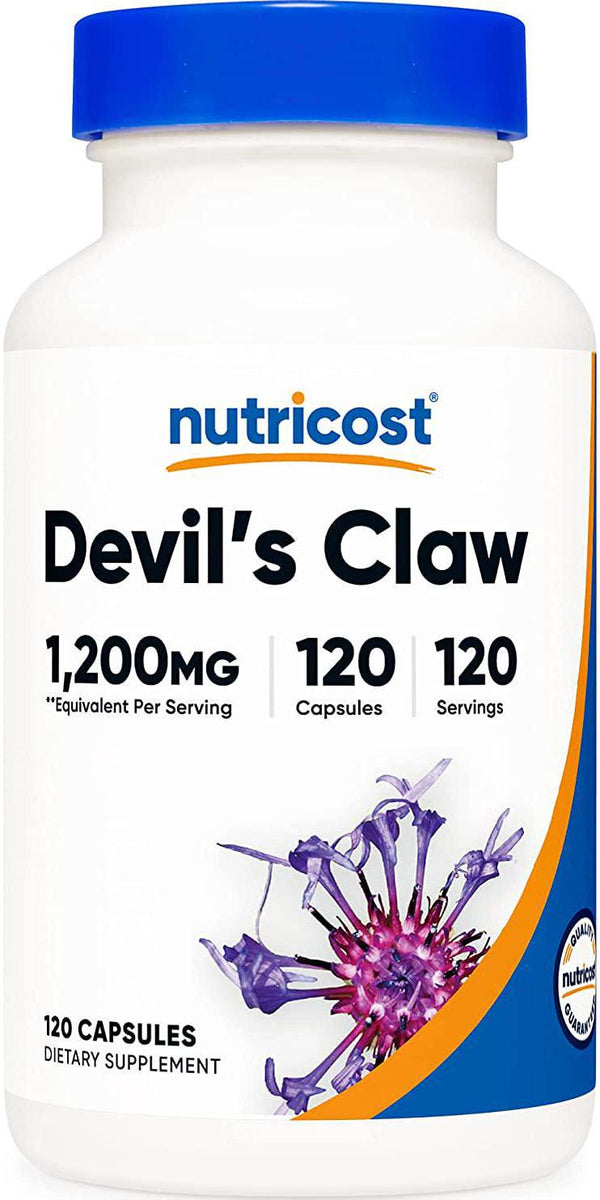 Nutricost Devils Claw 1200mg Equivalent, 120 Capsules - Veggie Caps, Non-GMO, Gluten Free, and Vegetarian Friendly