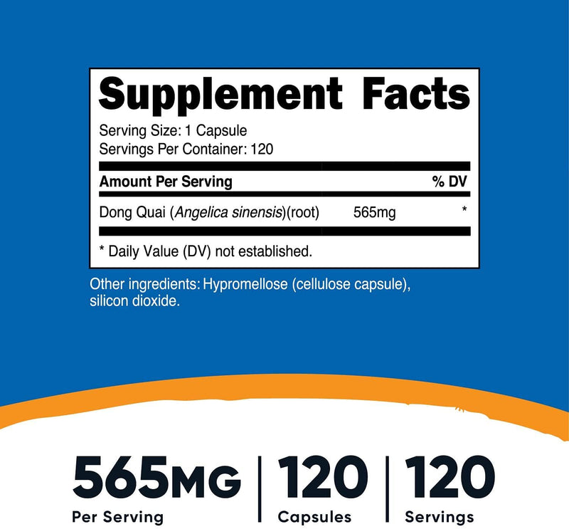 Nutricost Dong Quai 565Mg, ules - Gluten Free, Non-Gmo, Veggie Capsules - Angelica Sinensis