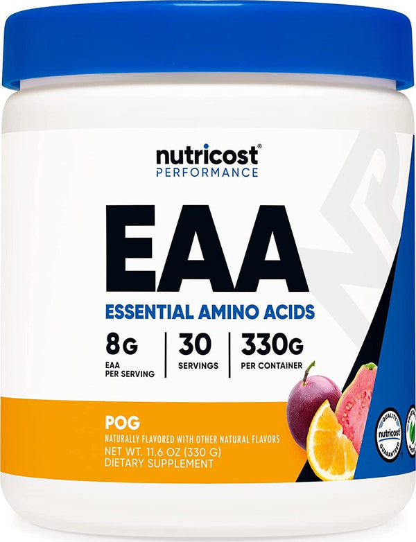 Nutricost EAA Powder 30 Servings - Passion Fruit, Orange, and Guava (POG) - Essential Amino Acids - Non-GMO, Gluten Free, Vegetarian Friendly